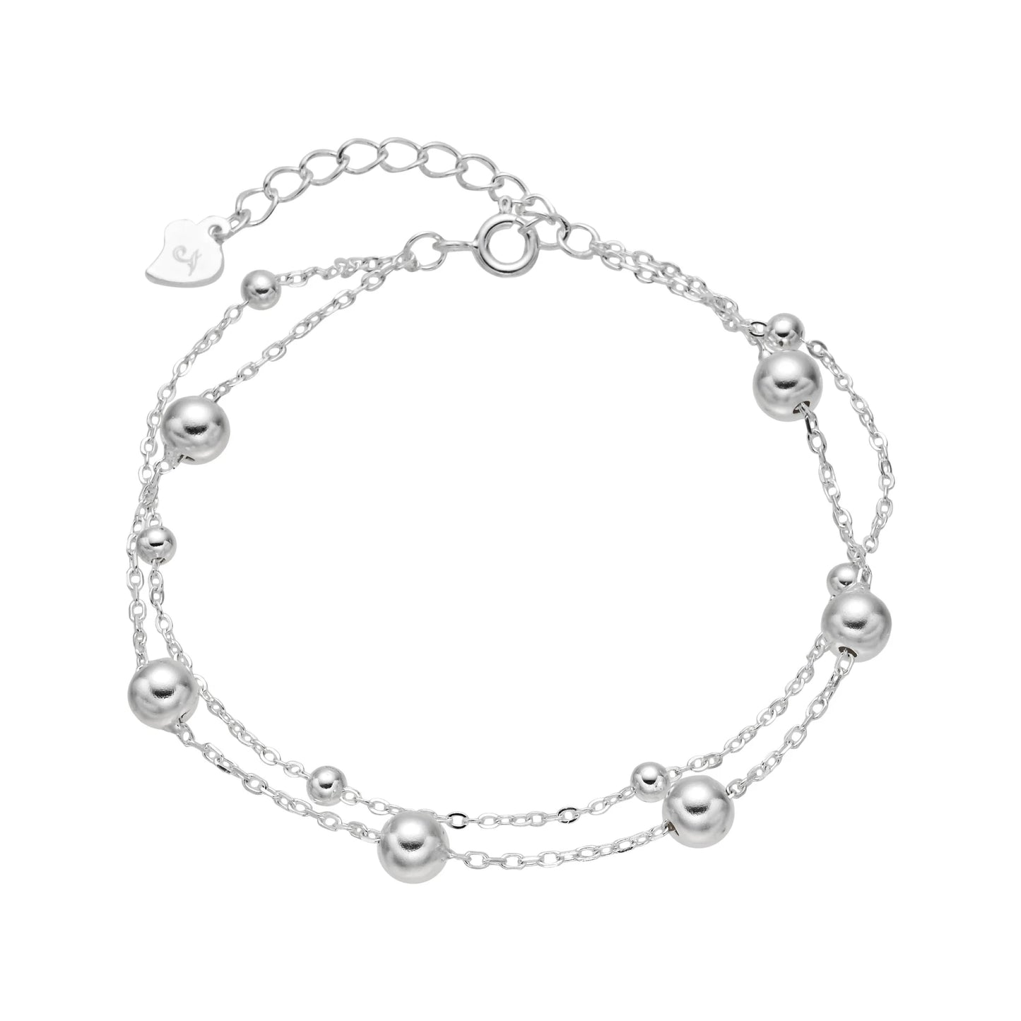 Pulsera Doble 20cm Ajustable - Plata 925
