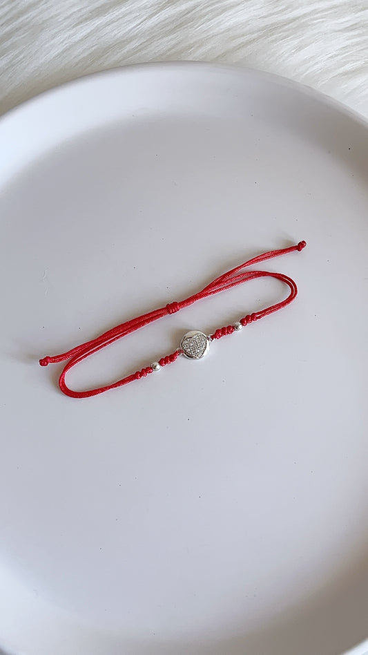 Pulsera Hilo Corazon - Plata 925