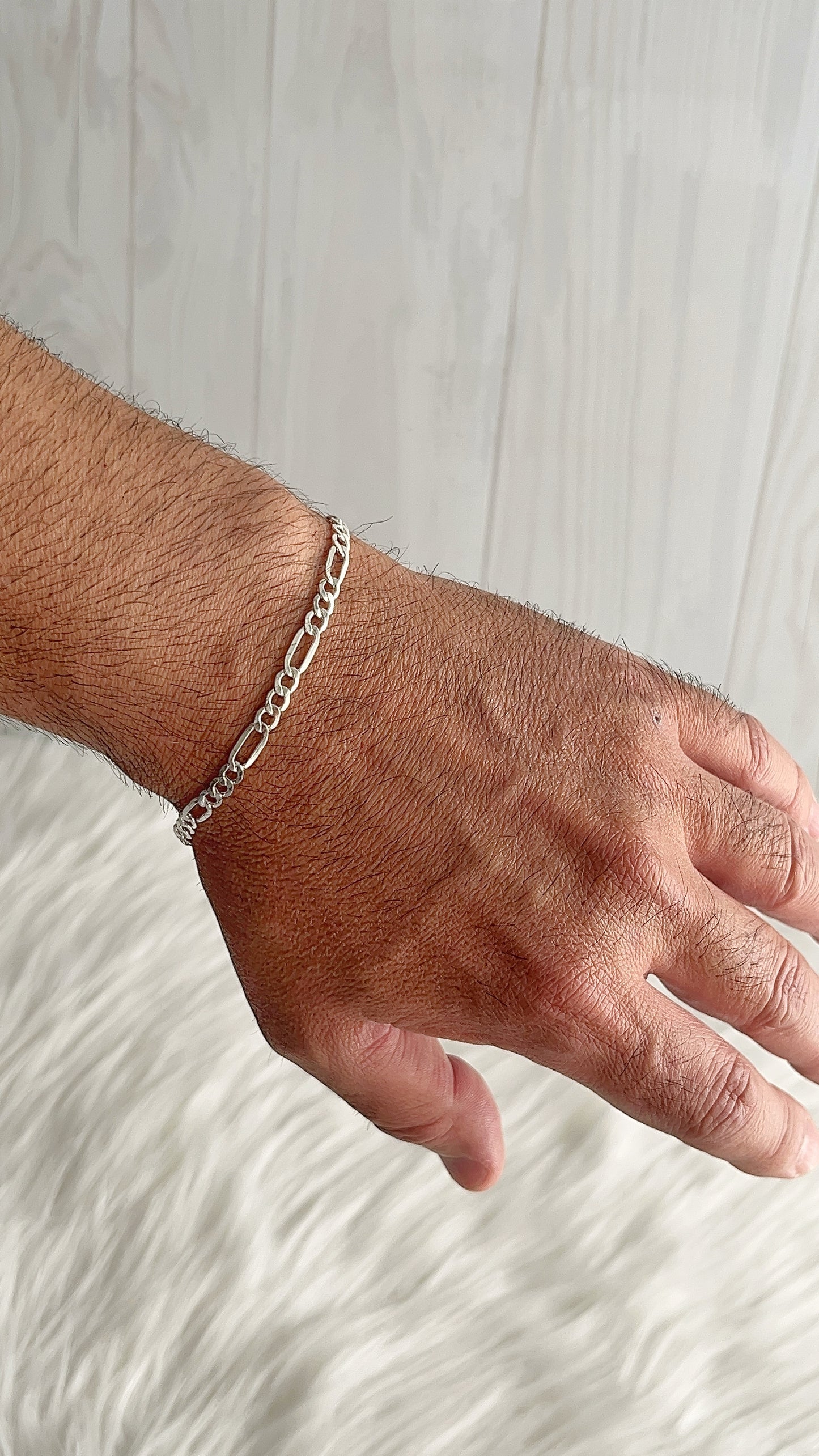 Pulsera Fígaro Hueca 21cm - Plata 925