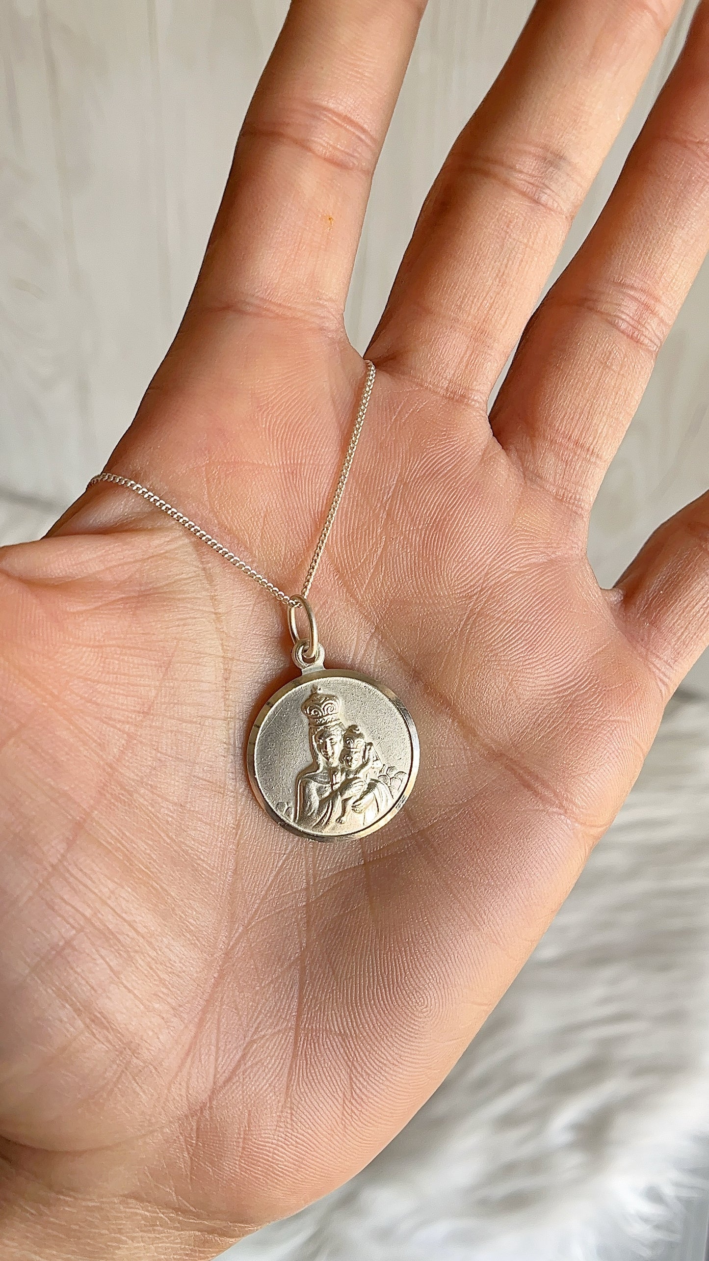 Cadena 40cm Virgen del Carmen - Plata 925