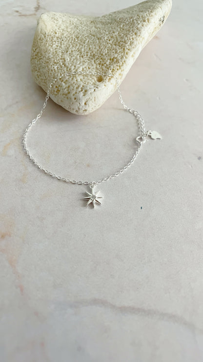 Pulsera Dijes Estrella 8 Puntas 20cm - Plata 925