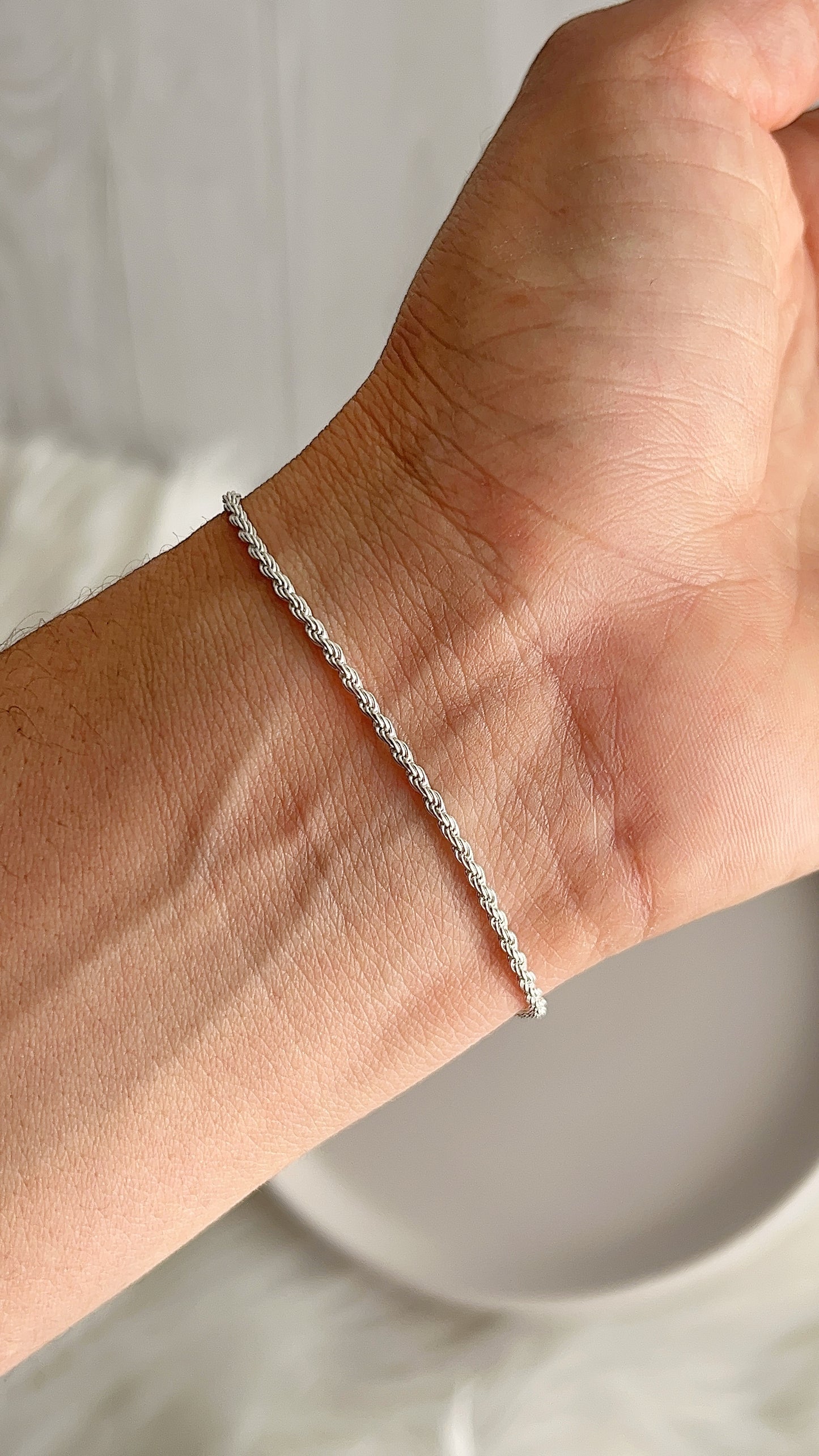 Pulsera Tejido Cordón 2mm 19cm - Plata 925