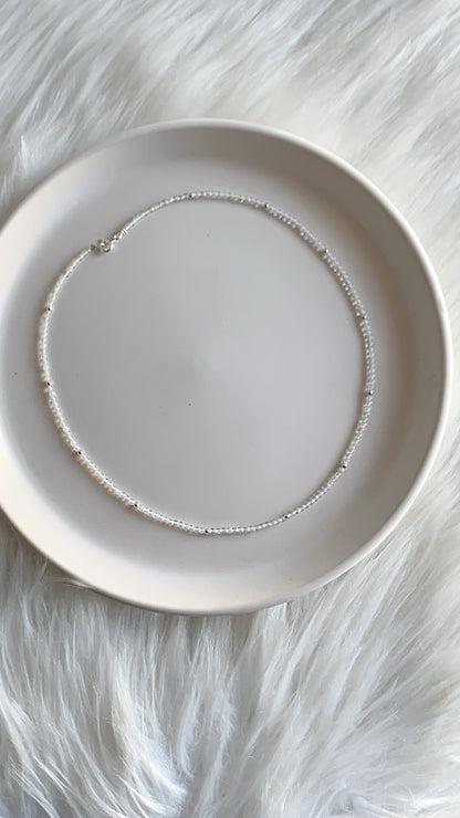 Gargantilla Amatista y Balines 2.2mm 41cm - Plata 925