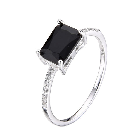 Anillo Piedra Negra Plata 925