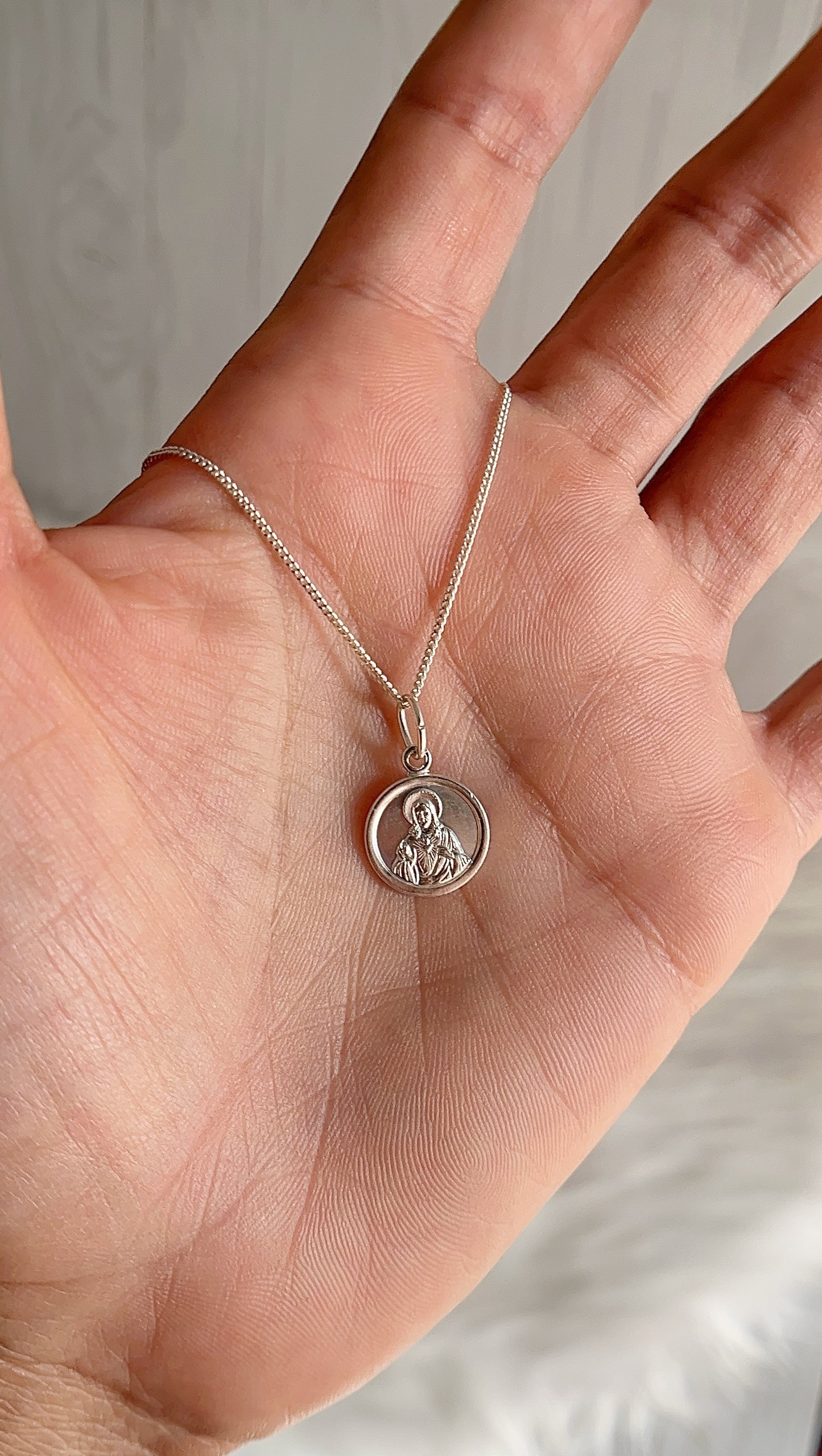 Cadena 40cm Corazón de Jesús - Plata 925