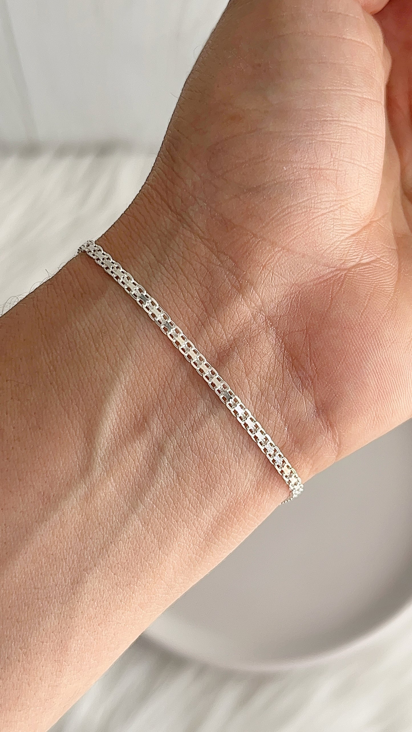 Pulsera Tejido Chino 3mm - 19cm - Plata 925