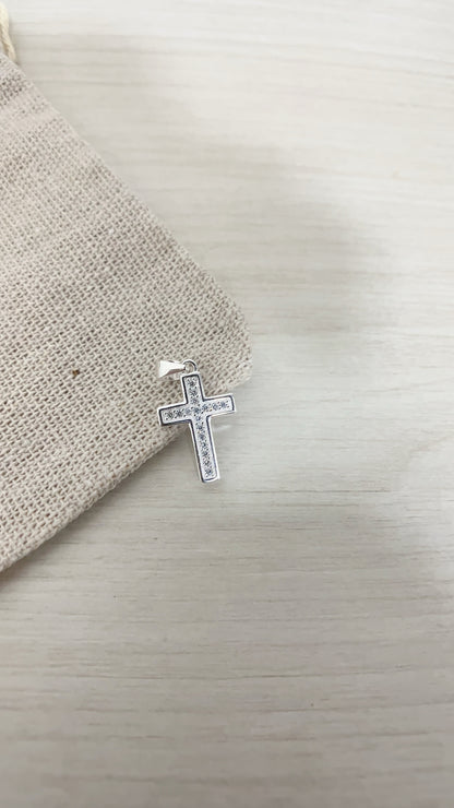 Dije Cruz Brillante 1,7cm - Plata 925