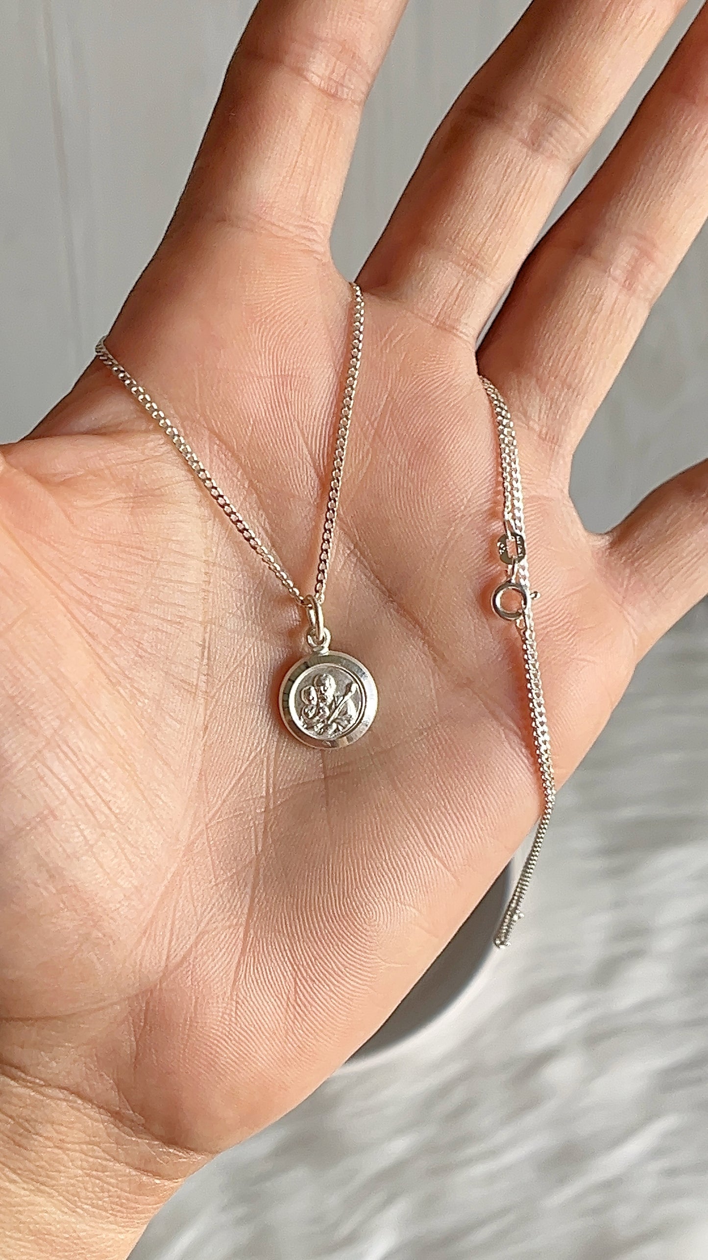 Cadena 40cm con San José 1,2cm-  Plata 925