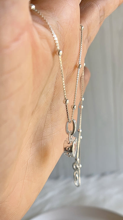 Cadena con Corazon 40cm - Plata 925