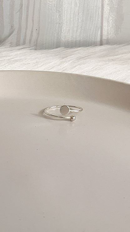 Anillos Circulo y Bola  Ajustables - Plata 925