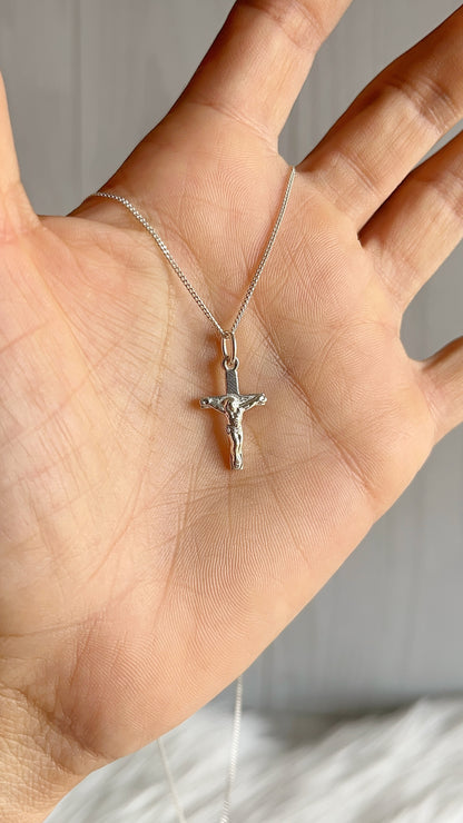 Cadena 40cm con Cristo 2cm - Plata 925