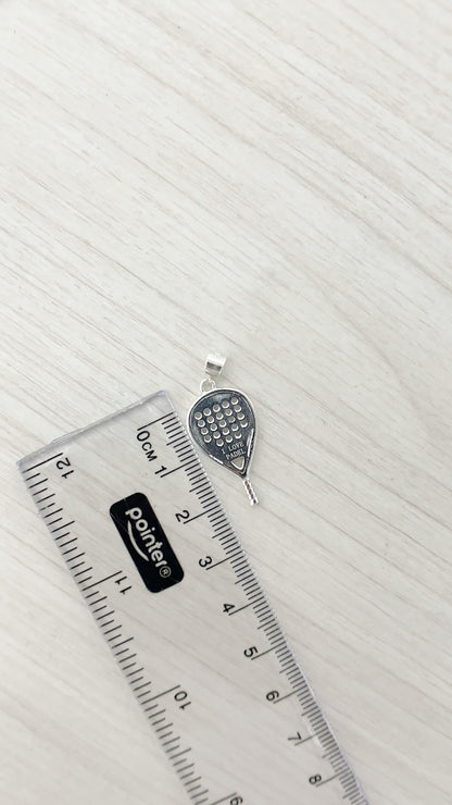 Dije Raqueta de Pádel 2,4cm - Plata 925
