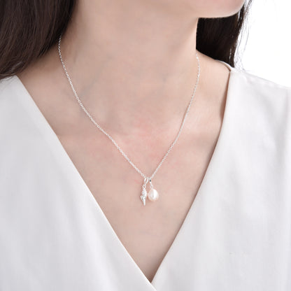 Gargantilla Caracol y Perla 45cm Plata 925