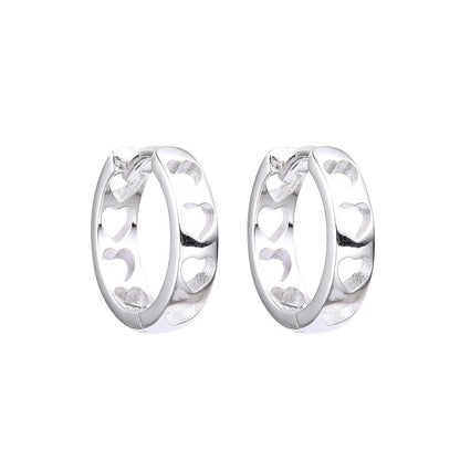 Argollas Corazones 1,4cm - Plata 925