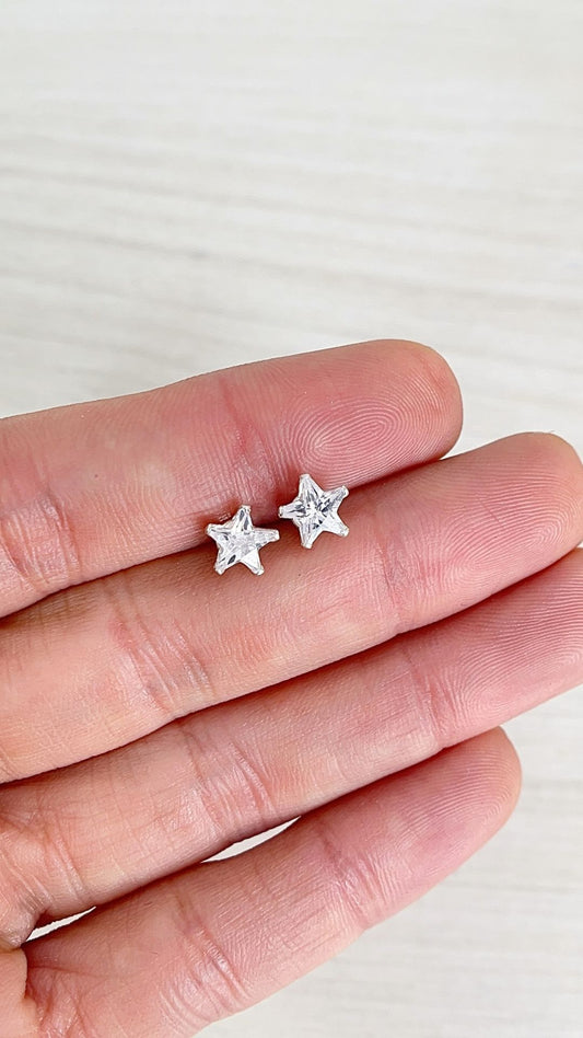 Zarcillo Estrellas Cristal Plata 925