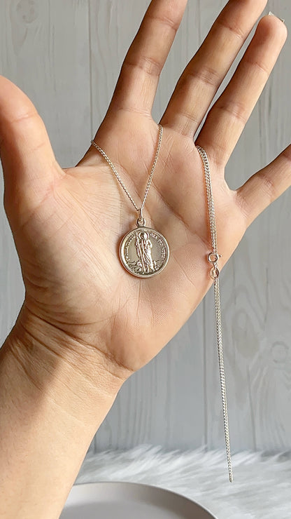 Cadena 50cm con San Judas Tadeo 2cm-  Plata 925