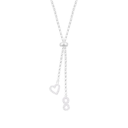 Cadena Corbatero Corazón e Infinito Ajustable