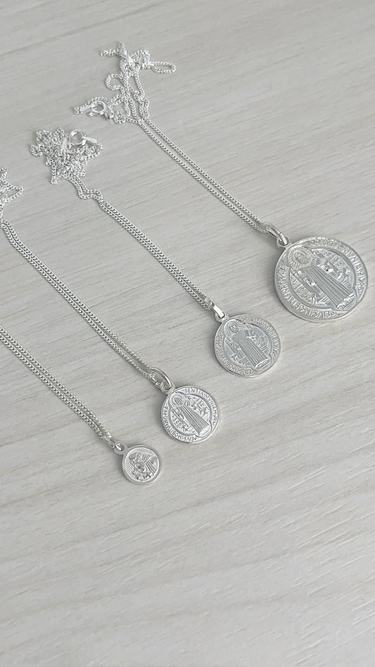 Cadena Dije San Benito Plata 925