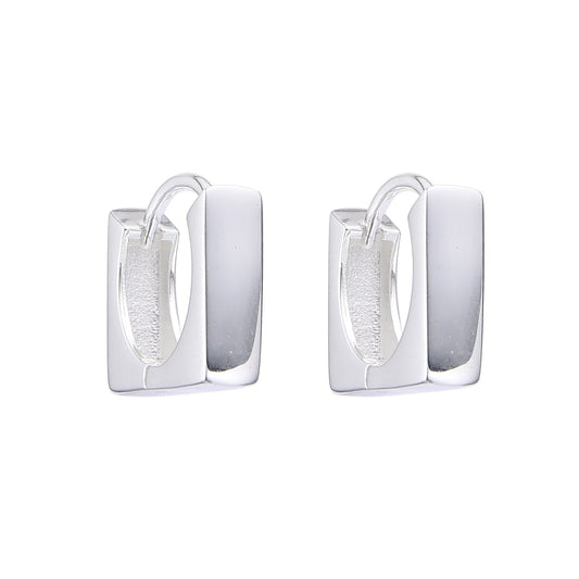 Argollas Cuadradas Gruesas 1,4cm Plata 925