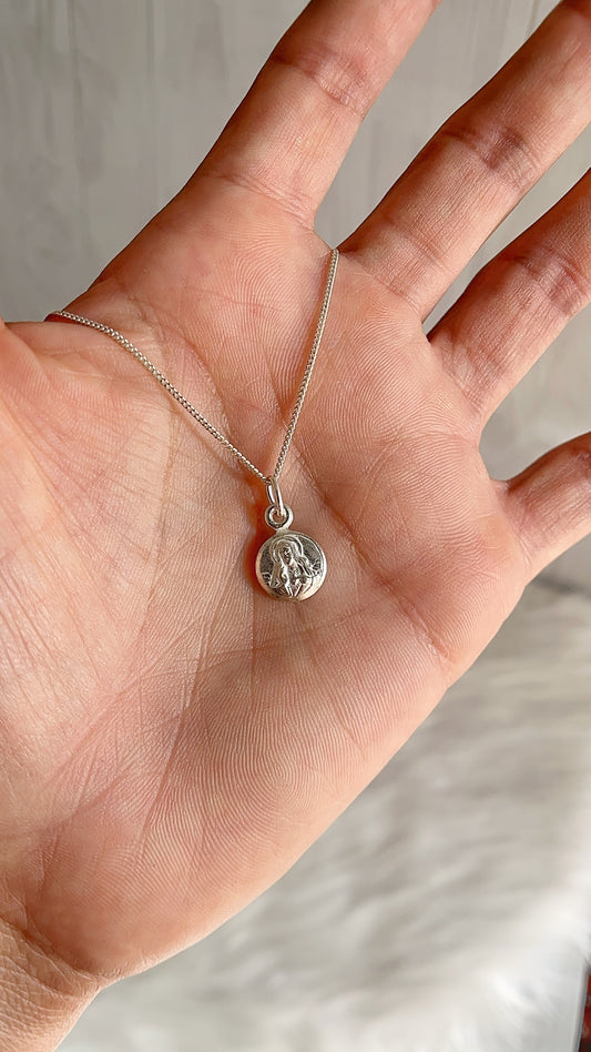 Cadena 40cm Corazón de Jesús - Plata 925
