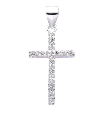 Dije Cruz Cristales 2,2cm - Plata 925