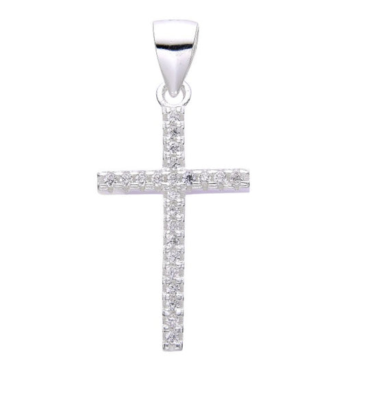 Dije Cruz Cristales 2,2cm - Plata 925