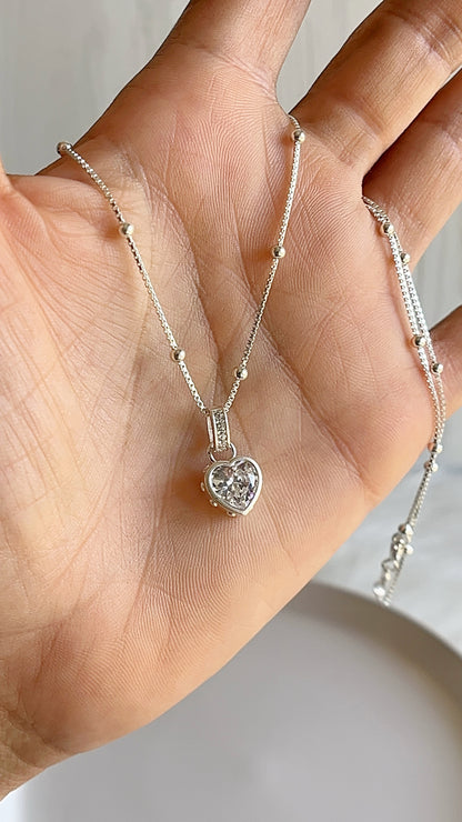 Cadena con Corazon 40cm - Plata 925