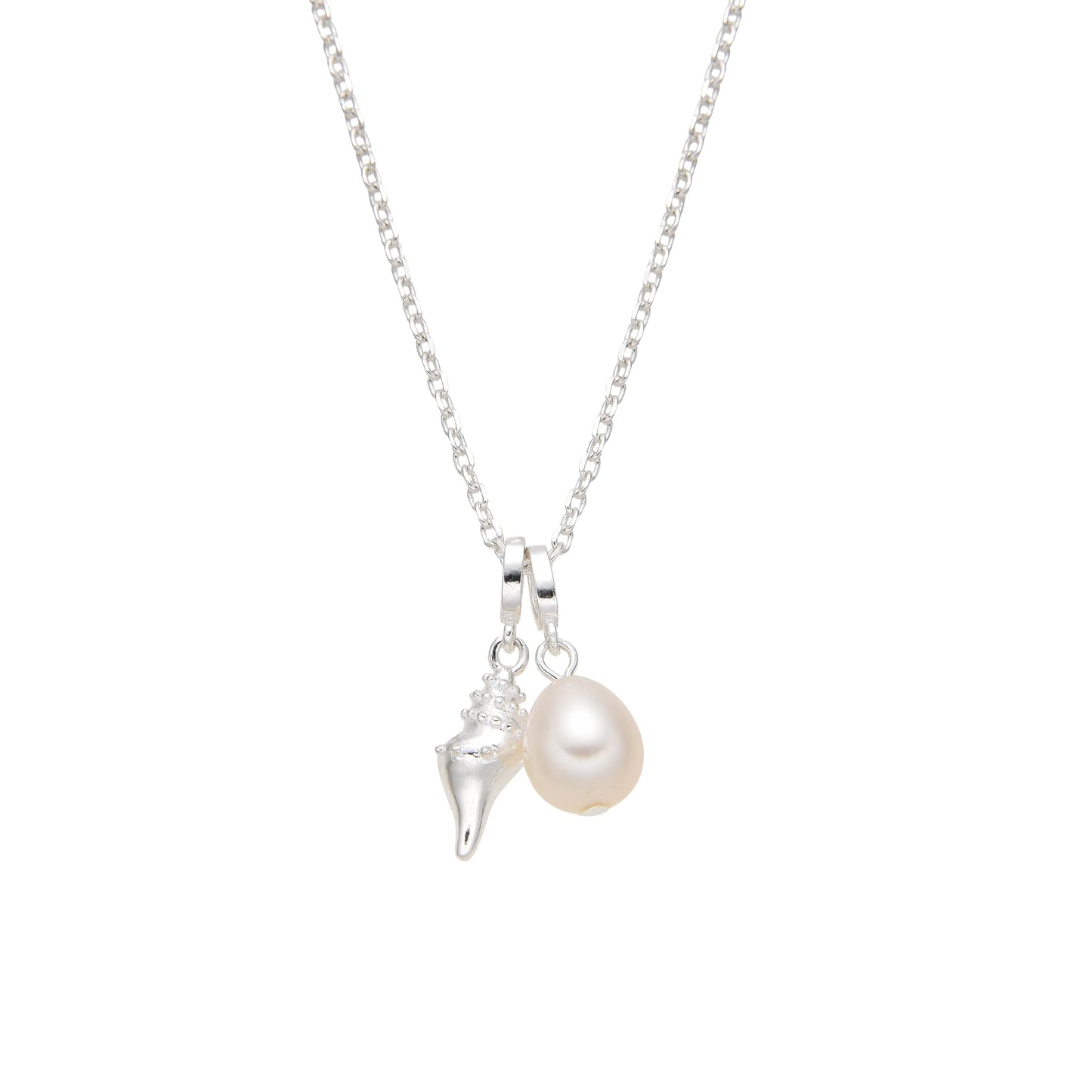 Gargantilla Caracol y Perla 45cm Plata 925