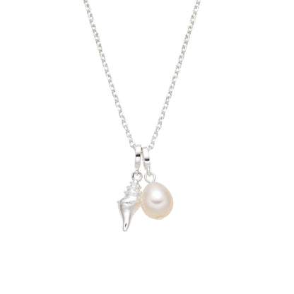 Gargantilla Caracol y Perla 45cm Plata 925