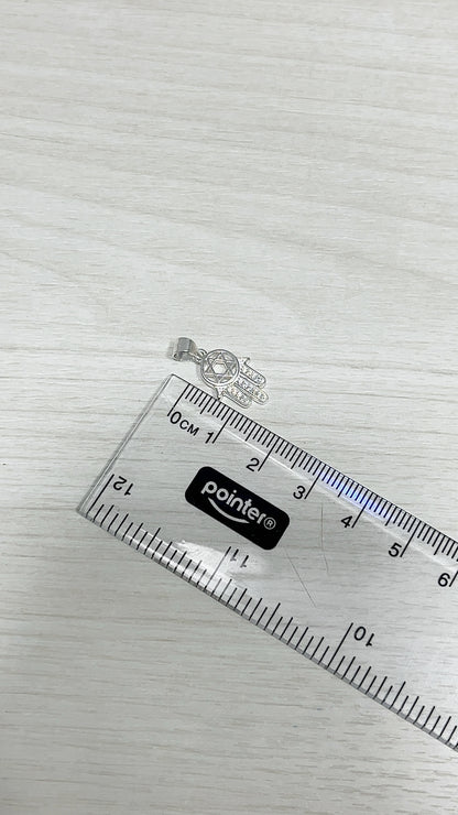 Dije Mano de Fátima con Estrella de David 1,5cm - Plata 925