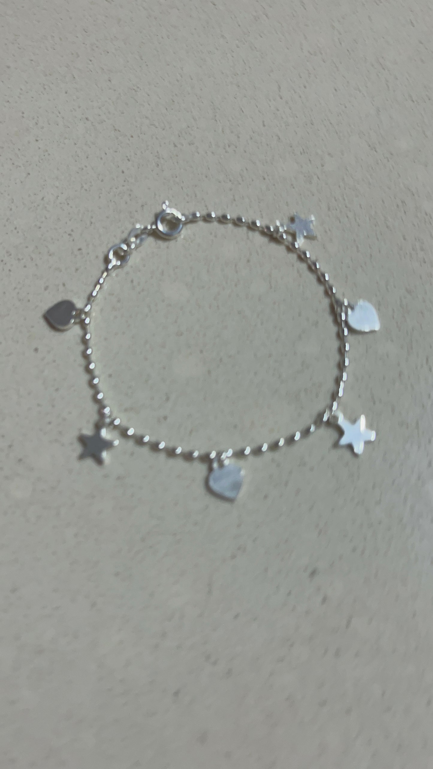 Pulsera Dijes Estrellas y Corazones 16cm