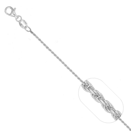 Cadena Tejido Cordón San Francisco Delgada - Plata 925