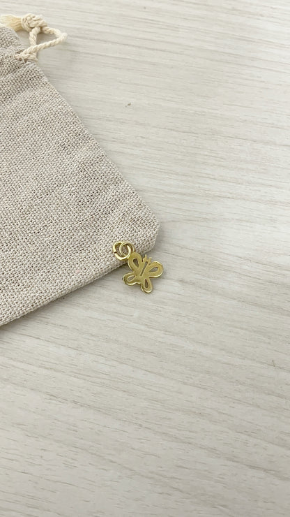 Dije Mariposa Plata 925 con Baño de Oro