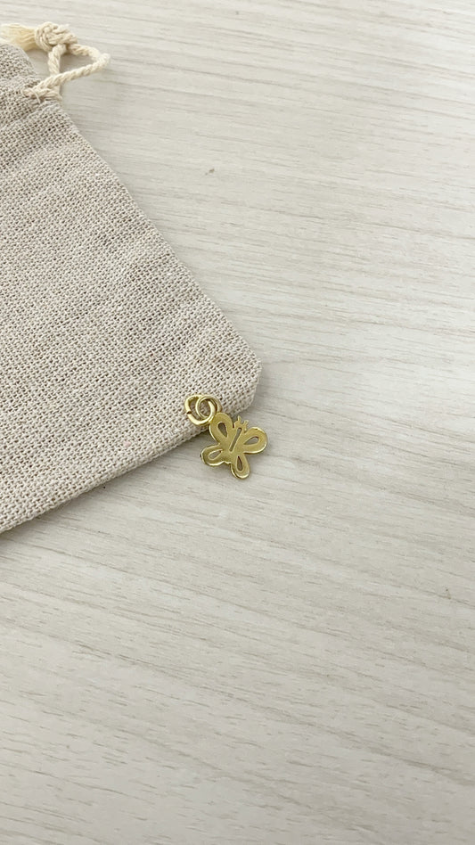 Dije Mariposa Plata 925 con Baño de Oro