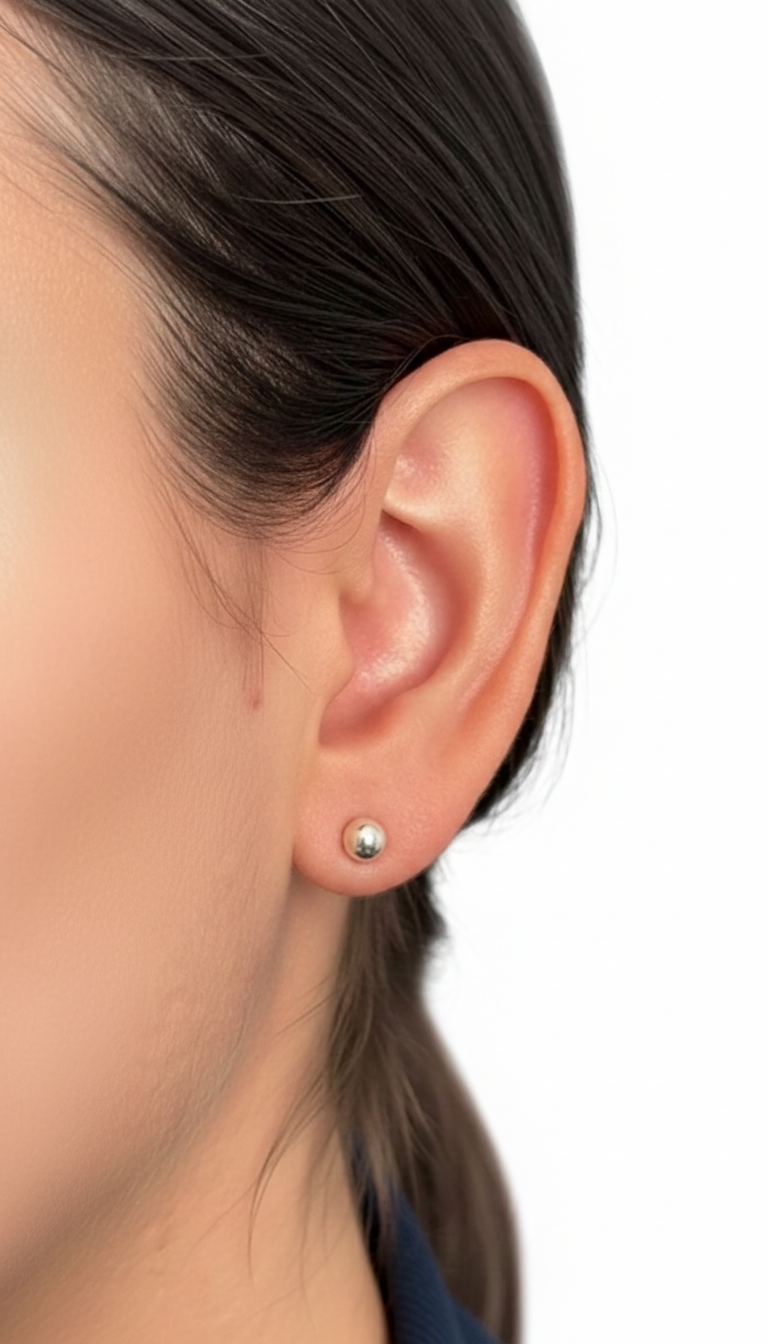 Zarcillos Media Bola 5mm - Plata 925