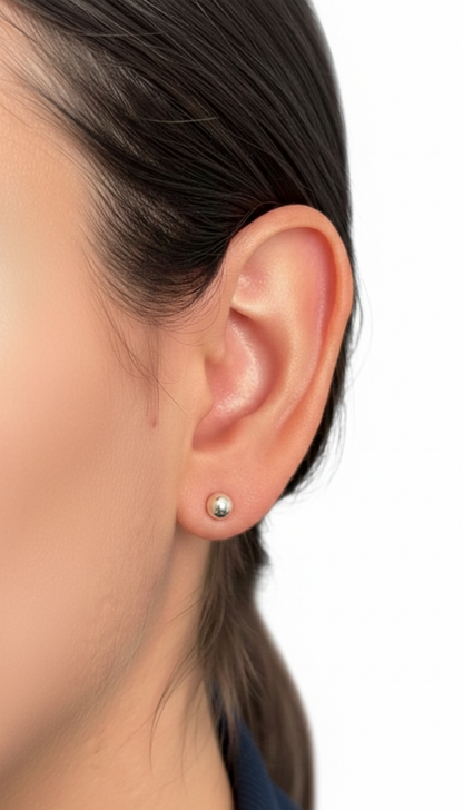 Zarcillos Media Bola 5mm - Plata 925