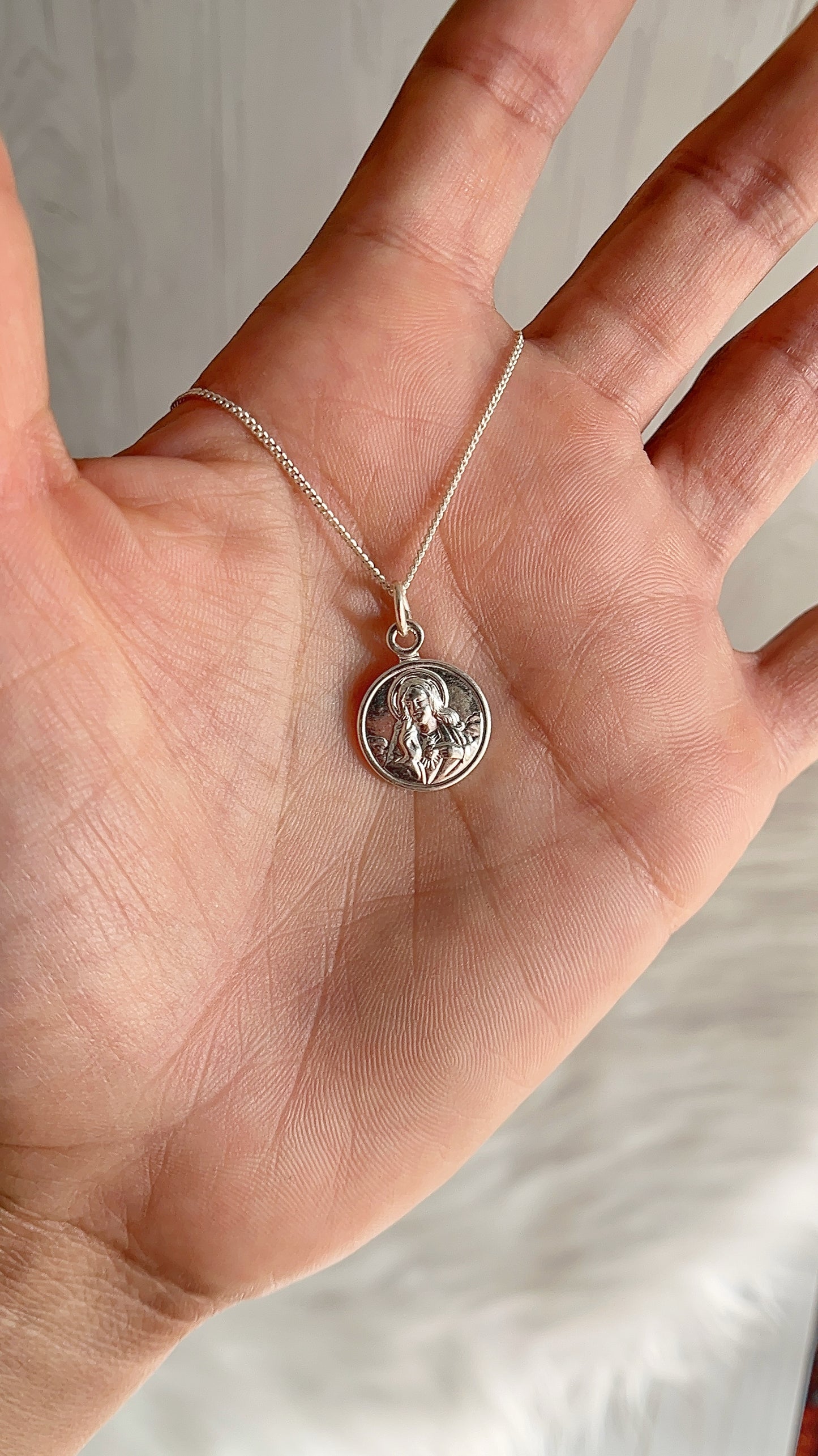 Cadena 40cm Corazón de Jesús - Plata 925