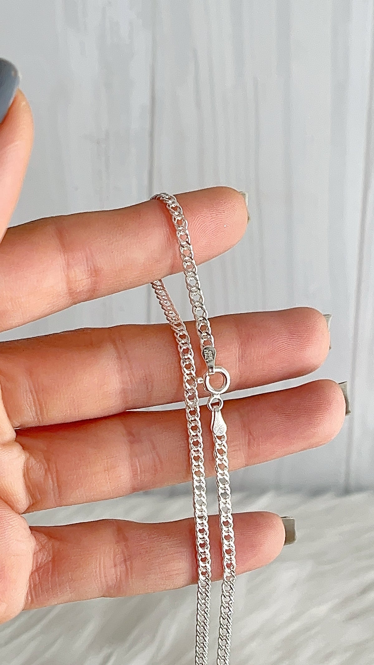 Cadena 45cm, 50cm, 60cm y 70cm Doble Grumet - Plata 925