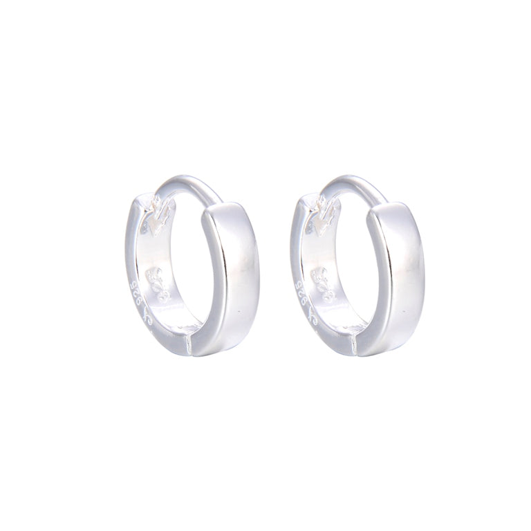 Argollas Lisas 1cm - Plata 925