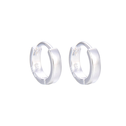 Argollas Lisas 1cm - Plata 925