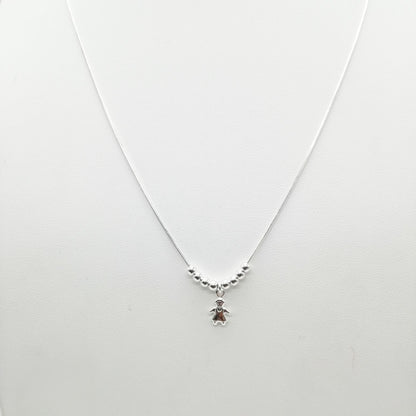 Gargantilla Dije Niña 45cm Ajustable - Plata 925