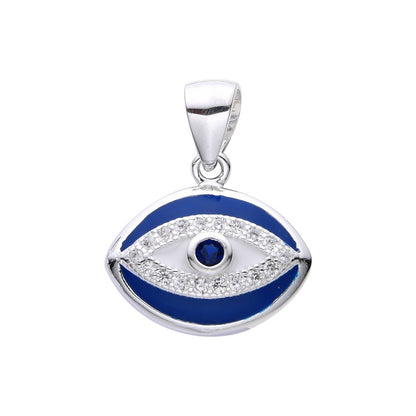 Dije Ojo Turco Ovalado 1,2cm - Plata 925