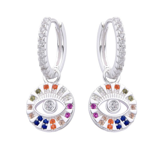 Argollas Ojos Turcos Colores 1,5cm
