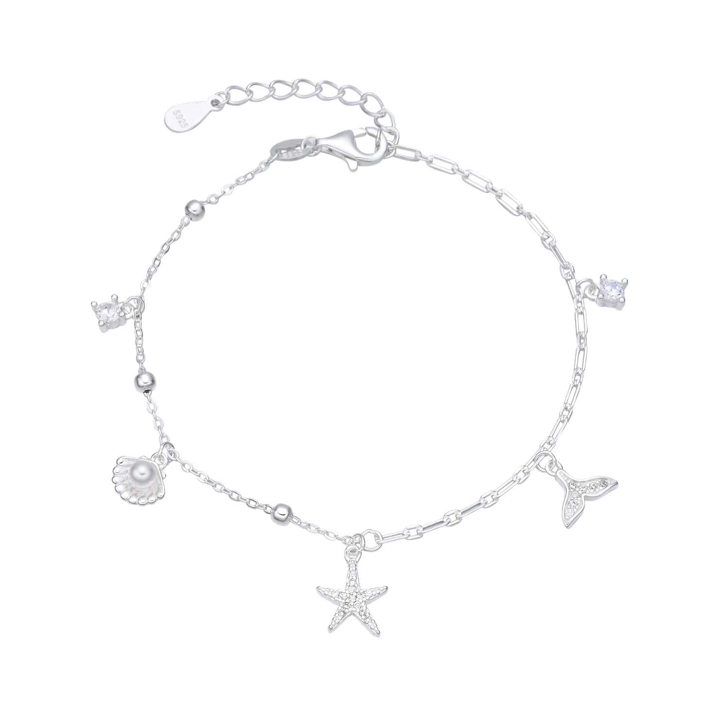 Pulsera Dijes 20cm Ajustable - Plata 925