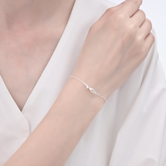 Pulsera Dije Gato 20cm Ajustable - Plata 925
