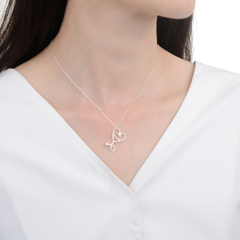 Gargantilla Estetoscopio Ajustable - Plata 925
