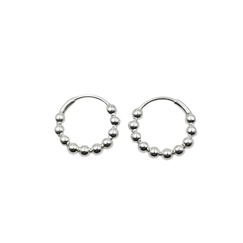Argollas Bolas Lisas Plata 925