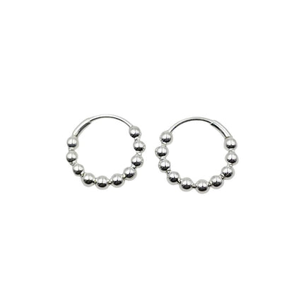 Argollas Bolas Lisas Plata 925