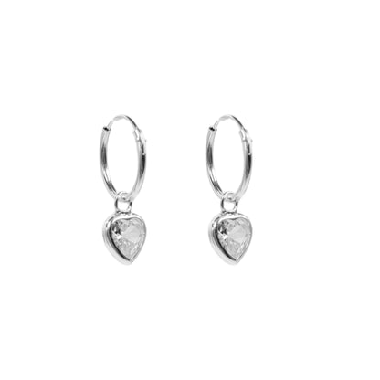 Argollas Dije Corazón -  Plata 925