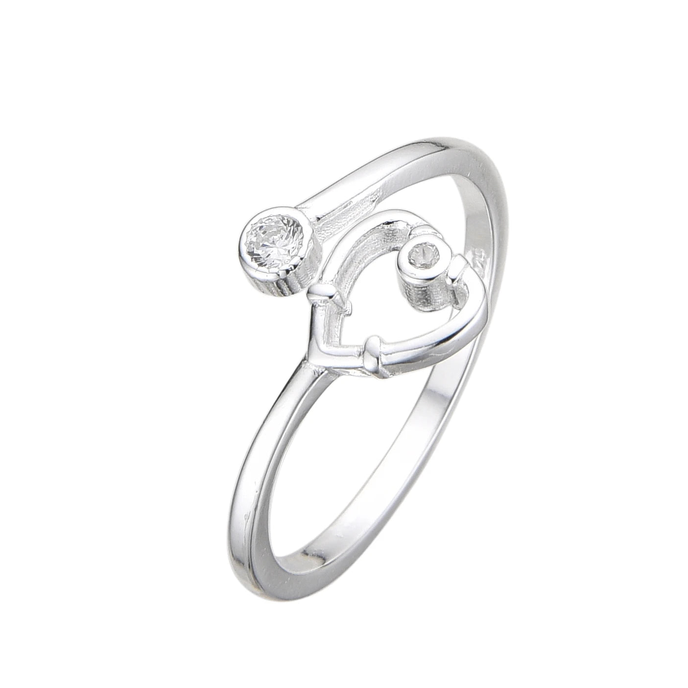Anillo Estetoscopio Ajustable 7 - Plata 925